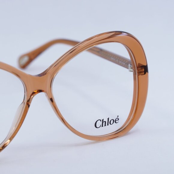 Chloe CH0011O 001 Eyeglasses Transparent Orange 56mm Butterfly Frame - Picture 4 of 13